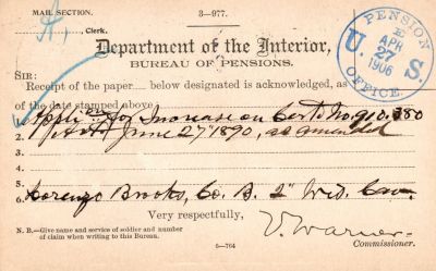 Lorenzo Brooks

This was Donated by Mary Muhlfeld

Lorenzo Brooks Civil War Document
