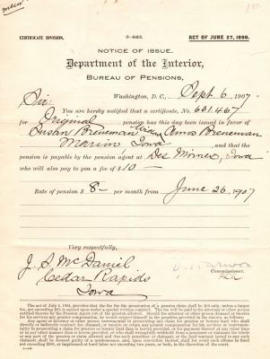 Amos Breneman

This was Donated by Mary Muhlfeld

Amos Breneman Civil War Document
