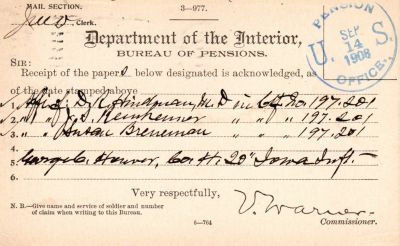Amos Breneman

This was Donated by Mary Muhlfeld

Amos Breneman Civil War Document
