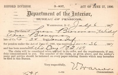 Click to view full size image
==============
Amos Breneman
This was Donated by Mary Muhlfeld
Amos Breneman Civil War Document
Amos Breneman
This was Donated by Mary Muhlfeld
Amos Breneman Civil War Document