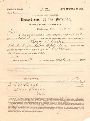 Henry B. Barber

This was Donated by Mary Muhlfeld

Civil War Document for Henry B. Barber
