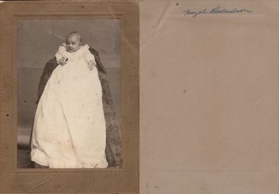 Click to view full size image
==============
Hazel Richardson
This was Donated by Jessica Quiroz
This photo mounted on board states: "Hazel Richardson"
The Photographers name is "Homeier & Clark", Richmond, Virginia.
Hazel Richardson
This was Donated by Jessica Quiroz
This photo mounted on board states: "Hazel Richardson"
The Photographers name is "Homeier & Clark", Richmond, Virginia.