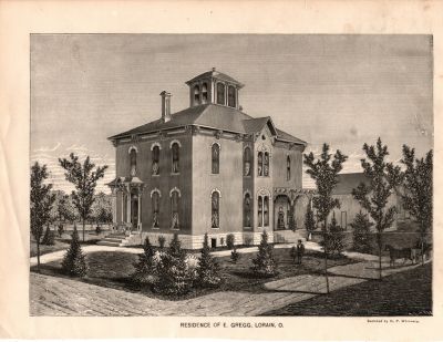 Click to view full size image
==============
Ebenezer Gregg
This was harvested out of a old genealogy book called The History of Lorain County, Ohio. Circa 1879.
This residence illustration is for E. Gregg's residence.
NOTE: This Album is either for Captain Ebenezer Gregg (1757-1844) or for Ebenezer Gregg (1804-1866). Both resided in Lorain County, Ohio.
Further research is needed.
Ebenezer Gregg
This was harvested out of a old genealogy book called The History of Lorain County, Ohio. Circa 1879.
This residence illustration is for E. Gregg's residence.
NOTE: This Album is either for Captain Ebenezer Gregg (1757-1844) or for Ebenezer Gregg (1804-1866). Both resided in Lorain County, Ohio.
Further research is needed.