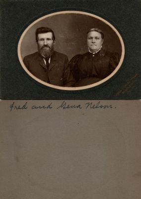 Fred Nelson & Gena Nelson

This photo mounted on board states: "Fred & Gena Nelson"

The Photographers name is "Fred Deane", Beresford, South Dakota

