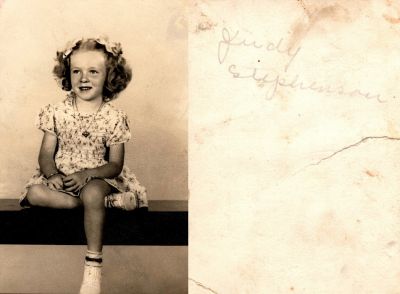 Judith Marcia Stephenson

This Photo was Donated by Diane Senalik.

This Photo States: "Judy Stephenson"

NOTE: The original photo is torn and damaged. The photo has been enhanced for this site.
