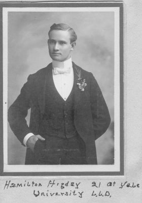 Click to view full size image
==============
Hamilton Matthew Higday
This was shared by Roberta Higday.
This is Hamilton Matthew Higday. He was the author to the Genealogy Book called "Family Trails Across America: Higday, Ridgeway, Gannaway, Benefield, Van Slyck, Warren, Robertson and Allied Lines ". The Book was Published in 1933
This Cabinet Card Photo States: "Hamilton Higday, 21 at Yale University, L. L. D"
Hamilton Matthew Higday
This was shared by Roberta Higday.
This is Hamilton Matthew Higday. He was the author to the Genealogy Book called "Family Trails Across America: Higday, Ridgeway, Gannaway, Benefield, Van Slyck, Warren, Robertson and Allied Lines ". The Book was Published in 1933
This Cabinet Card Photo States: "Hamilton Higday, 21 at Yale University, L. L. D"