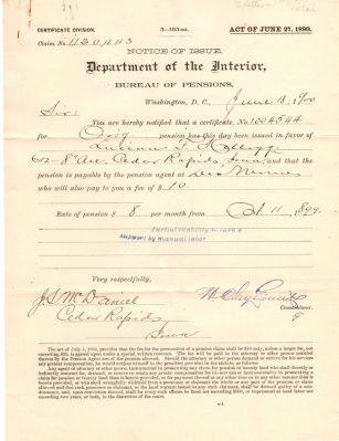 Lucian F. Kellogg

This was Donated by Mary Muhlfeld

Lucian F. Kellogg

Civil War Document
