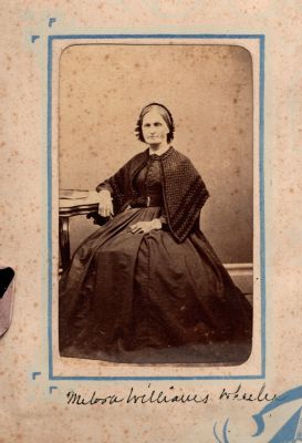 Click to view full size image
==============
Anna Melona Williams Wheeler
THIS HAS BEEN RETURNED TO FAMILY
This was Donated by Donna Wilson
This CdV Photograph States: "Melona Williams Wheeler"
Anna Melona Williams Wheeler
THIS HAS BEEN RETURNED TO FAMILY
This was Donated by Donna Wilson
This CdV Photograph States: "Melona Williams Wheeler"
