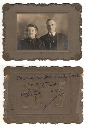 Click to view full size image
==============
John Wesley Gooch & Anna Eliza Livingston Gooch
This was Donated by Cheryl Webber/ The Terry Girls Genealogy.
This photo mounted on board states: "Mr. & Mrs. John Wesley Gooch. John Wesley Gooch & Anna Eliza Livingston. Parents of W. H. Gooch.
John Wesley Gooch & Anna Eliza Livingston Gooch
This was Donated by Cheryl Webber/ The Terry Girls Genealogy.
This photo mounted on board states: "Mr. & Mrs. John Wesley Gooch. John Wesley Gooch & Anna Eliza Livingston. Parents of W. H. Gooch.