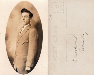 Reinhold Aisenbrey

THIS HAS BEEN RETURNED TO FAMILY

This Real Photo Postcard (RPPC) was Donated by Amber Genett Smits.

This Real Photo Postcard (RPPC) States Reinhold Aisenbrey.
