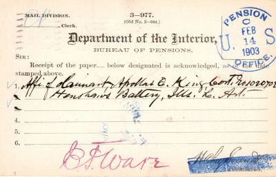 Appolas Erwin King

This was Donated by Mary Muhlfeld

Appolas Erwin King

Civil War Document
