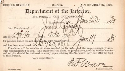 Joseph Brush

This was Donated by Mary Muhlfeld

Civil War Document for Joseph Brush

