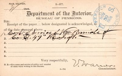 William L. Barnicle

This was Donated by Mary Muhlfeld.

William L. Barnicle

Civil War Document
