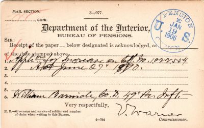 William L. Barnicle

This was Donated by Mary Muhlfeld.

William L. Barnicle

Civil War Document
