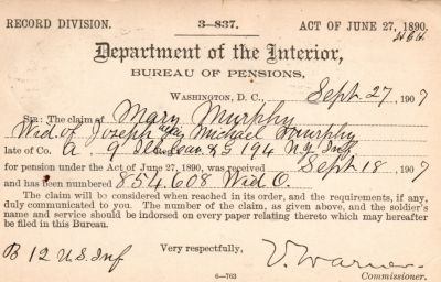 Joseph Murphy

This was Donated by Mary Muhlfeld

Civil War Document for Joseph Murphy
