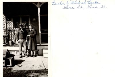 Click to view full size image
==============
Mildred Lois Hudson Boeke & Burton H. Boeke
This Photo States: "Burton & Mildred Boeke, Lena Str., Lena, Illinois"
Mildred Lois Hudson Boeke & Burton H. Boeke
This Photo States: "Burton & Mildred Boeke, Lena Str., Lena, Illinois"