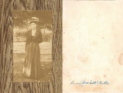 Ilura M. Brackett Butler

This Photo was Donated by Mel Gamertsfelder

This Photo States: "Lura (Brackett) Butler"
