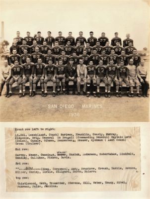 Click to view full size image
==============
San Diego California Marines Football Team, 1936
This is the San Diego, California Marines Football Team. 1936.
San Diego California Marines Football Team, 1936
This is the San Diego, California Marines Football Team. 1936.