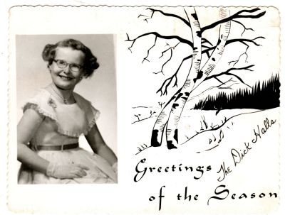 Click to view full size image
==============
Signed "The Dick Hall's Family"
This photo Christmas Card states: "Greetings of the Season, The Dick Halls"
Signed "The Dick Hall's Family"
This photo Christmas Card states: "Greetings of the Season, The Dick Halls"