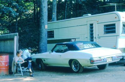 The Rinehart Family

THIS HAS BEEN RETURNED TO FAMILY.

This 35MM Slide States: "Site Sturbridge, Massachusetts, Quinebaug Cove Camp, Doug's Car, Gladys & Doug, September, 1970."

