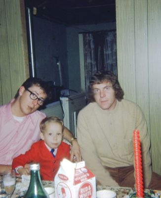 Click to view full size image
==============
Skip & Son, Brian & Leonard Noel
This 35MM Slide States: "Christmas, 1971".
It is believed this is Skip and his son Brian with brother Leonard Noel.
Skip & Son, Brian & Leonard Noel
This 35MM Slide States: "Christmas, 1971".
It is believed this is Skip and his son Brian with brother Leonard Noel.